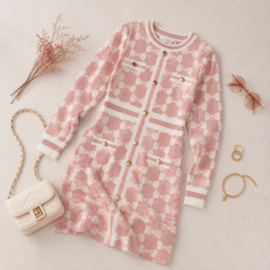 FRHS3008 jurk  ROZE  ( 6pcs)