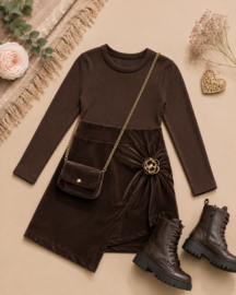 FRKU70994 jurk  CHOCO  ( 6pcs)