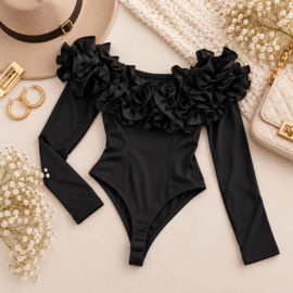 FRKU70345 bodysuit  ZWART  ( 6pcs)
