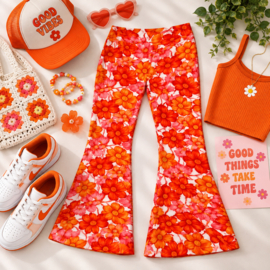 FRKU33710 c flaredpants  oranje  ( 6pcs)