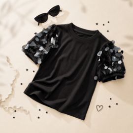 ZMCN8916 shirt ZWART  ( 5pcs)