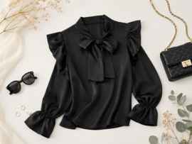 FRKU70263 blouse  ZWART ( 6pcs)