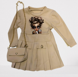 FRKU416 jurkje  BEIGE ( 6pcs)