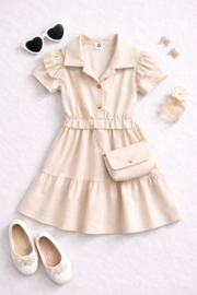 FRKU9082 jurk BEIGE ( 6pcs)