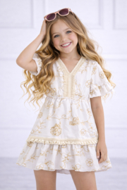 FRKU70529 jurk  OFFWHITE  ( 6pcs)