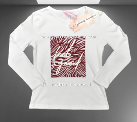 ZM5203 top white bordeaux/silver print(7pcs)