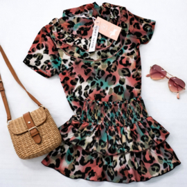 ZM5346/5347 set rok+top panter  koraal (7pcs)