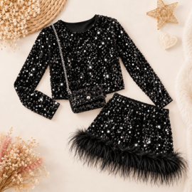 FRKU71104 glitterset ZWART ( 6pcs)