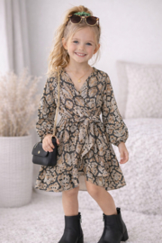 FRSU2685 jurk camel slangen print (6pcs)