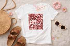 ZM5203 top KM white bordeaux/silver print(7pcs)
