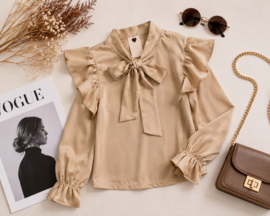 FRKU70263 blouse  BEIGE  ( 6pcs)