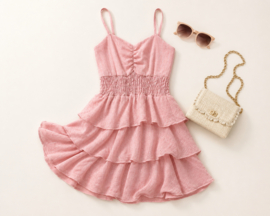 FRKU70776 jurk ROZE ( 6pcs)