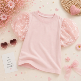 ZMCN8243 parel  shirt  ROZE  ( 5pcs)