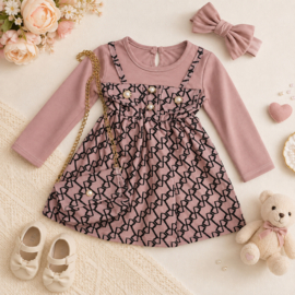 FRKU2053 jurk  ROZE ( 6pcs)