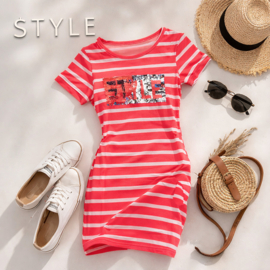 ZM5238 jurk NEON roze (6pcs)