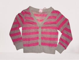 ZM3676 vest met streep fuchia/grijs (7pcs)