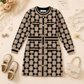FRHS3008 jurk camel/zwart ( 6pcs)