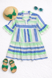 FRKU5657 jurk  BLAUW   (6pcs)