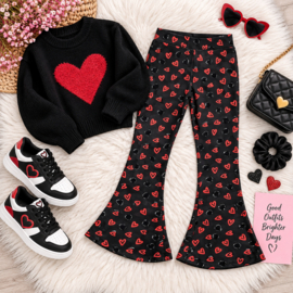 ZM5307 Flaredpants   HEARTS  (7pcs)