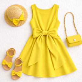 FRKU783 jurk  GEEL  (6pcs)