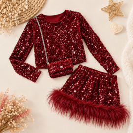 FRKU71104 glitterset BORDEAUX  ( 6pcs)