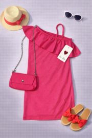 FRKU7753 jurk   FUCHSIA  ( 6pcs)