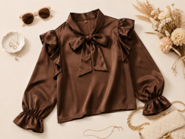FRKU70263 blouse   CHOCO ( 6pcs)