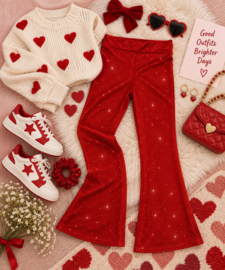 FRKU220 flaredpants  ROOD  ( 6pcs)
