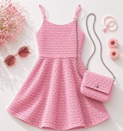 FRKU70741 jurk ROZE ( 6pcs)