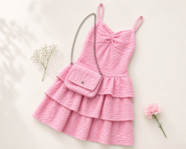 FRKU70627 jurk  ROZE  ( 6pcs)