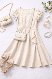 FRKU70467 jurk  BEIGE  ( 6pcs )