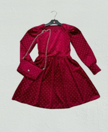 FRKU222 glitterjurk ROOD  ( 6 pcs)