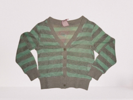 ZM3676 vest met streep mint groen/grijs(7pcs)
