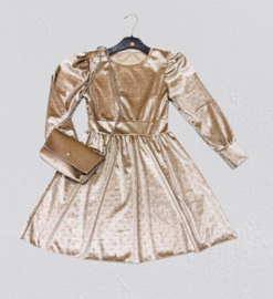FRKU222 glitterjurk BEIGE ( 6 pcs)