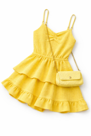 FRKU70627 jurk  GEEL ( 6pcs)