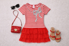 ZM5106 jurk koraal (6pcs)