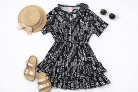 ZMKM5338 jurk  ZWART/WIT (7pcs)