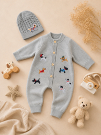 ZMB8953 onesie  GRIJS ( 4pcs)