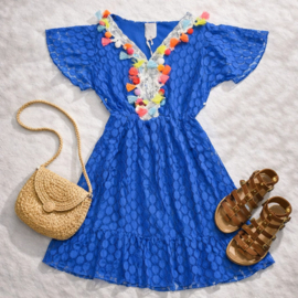 ZM5286 IBIZA jurk BLAUW  (7pcs).