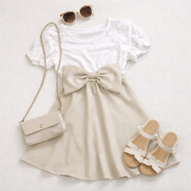 FRKU9593 jurk BEIGE ( 6pcs)