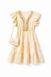 FRKU70455 jurk  BEIGE ( 6pcs)