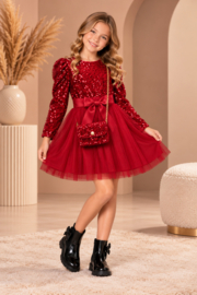 FRKU334 jurk ROOD ( 6pcs)