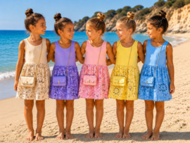 FRKU70832 jurk met tasje  LILA ( 6pcs)