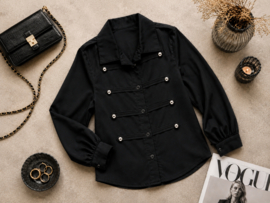 FRKU70944 blouse  ZWART  ( 6pcs)