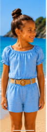 FRKU70866 2 delig short set BLAUW (6pcs)