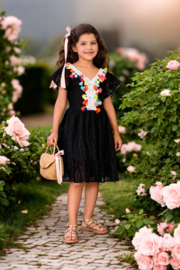 ZM5286 IBIZA jurk  ZWART  (7pcs).