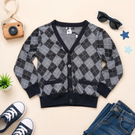 ZM3619 vest met ruit zwart 7pcs