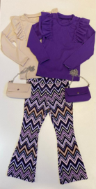 FRKU33631 Flaredpants  PURPLE ( 6pcs)