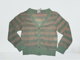 ZM3676 vest met streep lichtrose/grijs(7pcs)
