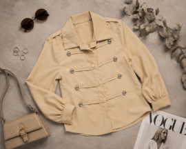 FRKU70944 blouse  BEIGE ( 6pcs)